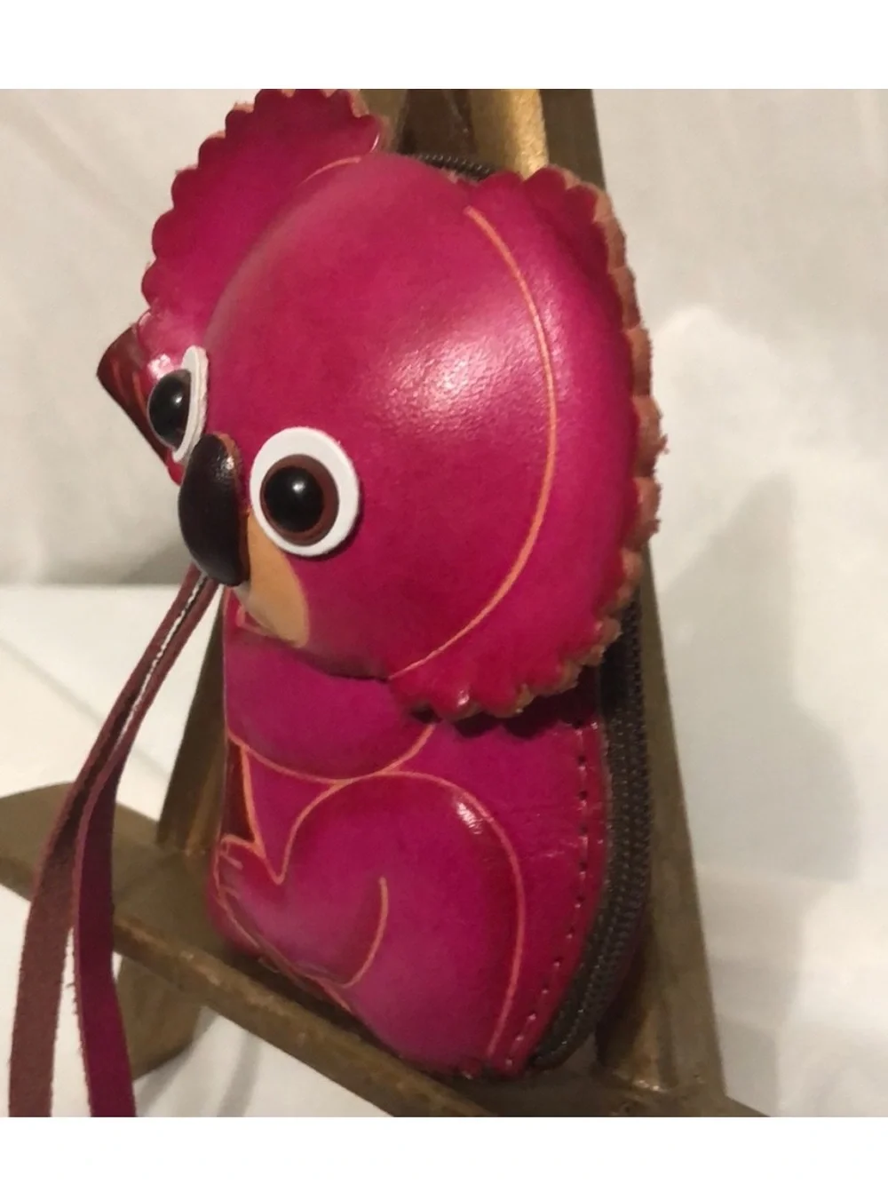 NWOT Tooled Leather Pink Koala Wristlet by Australia PurseWorld